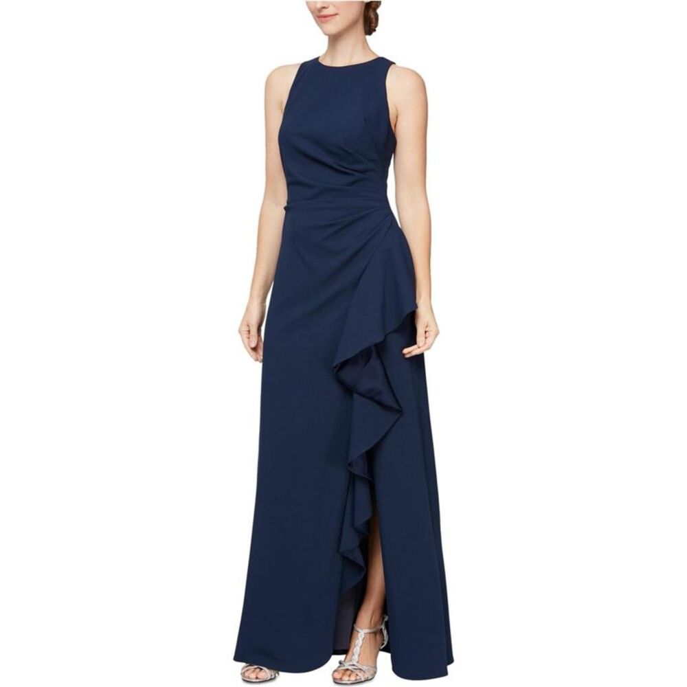 ALEX & EVE Womens Ruffled Gown Dress, NWT
